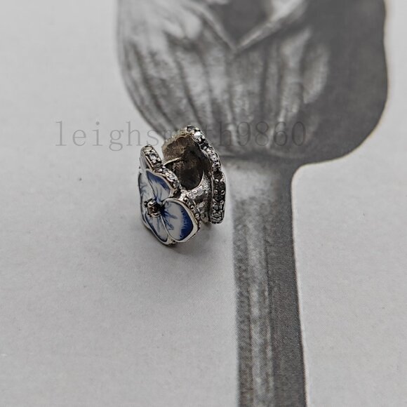 Pandora Blue Pansy Flower Charm - Picture 3 of 5